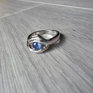 Silver Ring with Blue Gemstone